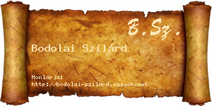Bodolai Szilárd névjegykártya