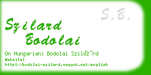 szilard bodolai business card